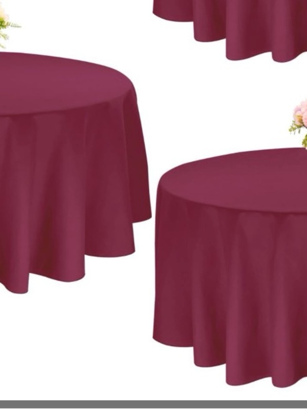Classic Round Tablecloth - Burgundy